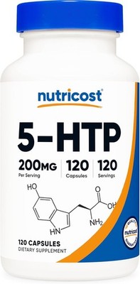 Nutricost 5-HTP 200mg, 120 Vegetarian Capsules (5-Hydroxytryptophan) - Non-GMO &