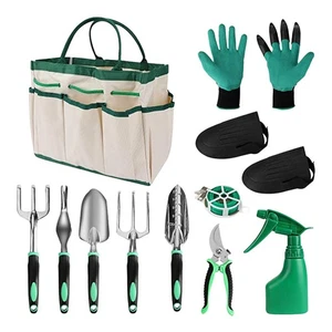 11 Kit de pièce Gardening Hand Tools Set Sac Rake Trowel Spray Bouteille Greenhouse