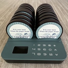 LOUKIENE Restaurant Pager System 16Wireless Coaster Pagers Guest Calling Beepers