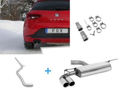 Fox Racinganlage Seat Leon 5F mit Einzelradaufh 1.2 1.4+2.0TDI 2x80mm