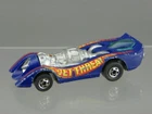 Vintage 1970 Hot Wheels Flying Colors Diecast 1/64 Blackwall Blue Jet Threat HK