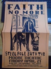 RARE Faith No More Steel Pole Bath Tub 1995 tour CONCERT FLYER mr bungle SEATTLE