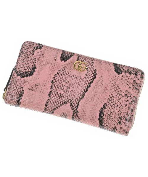 Gucci Wallcoin Case Python Leather Pink Black Used - image 1