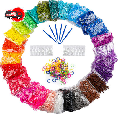 Loom Rubber Bands Refill Kit in 26 Color with 500 Clips 6 Hooks Premium Bracelet