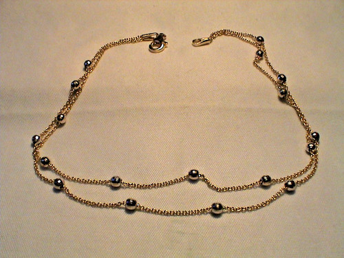 14k Gold Anklet Bracelet 9.75 Inches 3.39 Grams