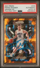 Franz Wagner 2021 Panini Prizm Orange Cracked Ice signed Rookie RC Auto PSA 10  