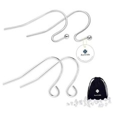 Sterling Silver Earring Hooks Hypoallergenic 100Pcs Ball Dot Ear Wires