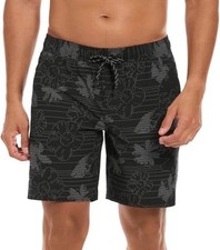 HURLEY MENS LIGHTWEIGHT VOLLEYBALL BEACH POOL SWIM SHORT BLACK BLUE TRUNK