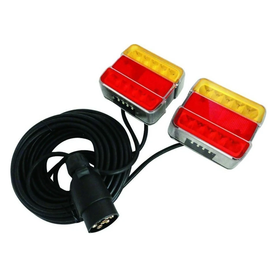 2Pcs LED Magnetic Trailer Rear Towing Waterproof Tail Light For Trailer Tractor - Image 2 of 4