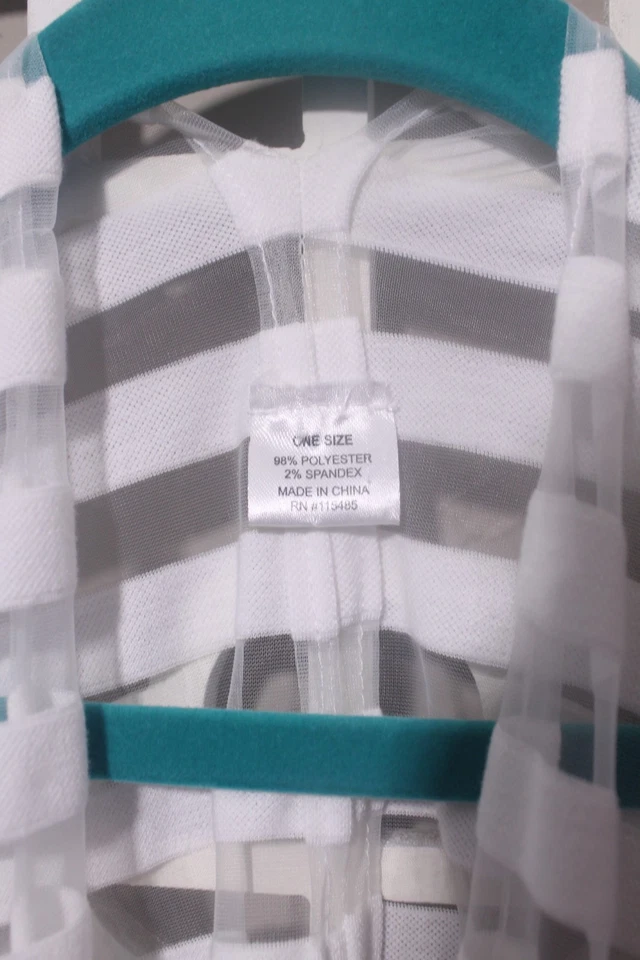 Plumero Mujer Talla Única Blanco Informal Ligero Frente Abierto Kimono Elástico Foto 4 de 4