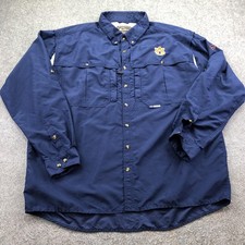 Auburn Tigers Shirt Mens 2XL Blue NCAA Football Drake Long Sleeve Button Up