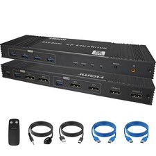 Displayport KVM Switch 2 Monitors 2 Computers, DP1.4 KVM Switch for Sharing 1...