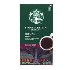 VIA Instant French Roast, Instant Coffee, Dark Roast Coffee, 8 Packets