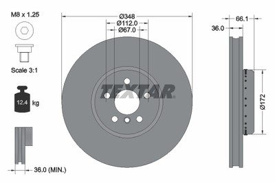 TEXTAR 92288725 Brake Disc for ALPINA,BMW,TOYOTA
