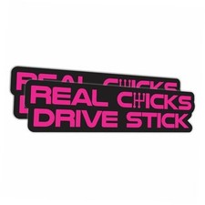  2 Pcs Real Chicks Drive Stick Vinyl Sticker Decal for Manual Transmission
