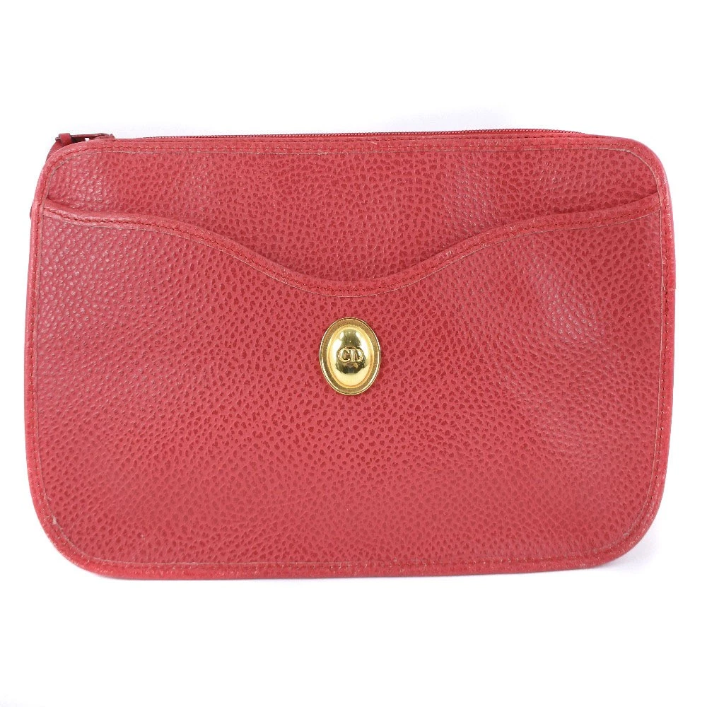 Sac pochette Dior Christian Dior cuir rouge femme t 52070432 occasion