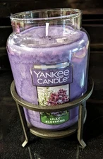 Yankee Candle Raised Large Black  Iron Stand Fits Original Large Jars New