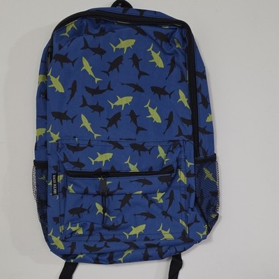 Arctic Star 17'' Blue Shark Print Backpack Comfort Padding Headphones Port