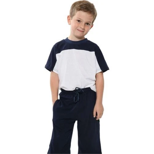 Kids Two Colour Block Top & Shorts Set Navy Blue Summer Wear Girls Boys 5-13
Opens in a new window o