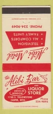 Matchbook Cover - Alibi Bar Liquor Casper WY WEAR 30 Strike