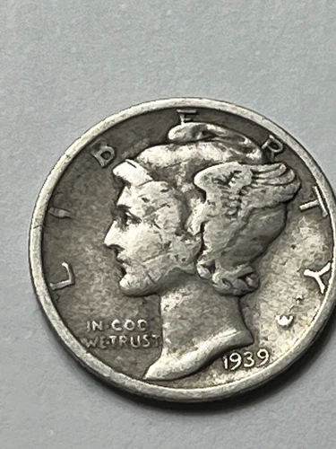 1939 S Mercury Dime F Fine 90% Silver 10c US Coin Great Filler Lot U706