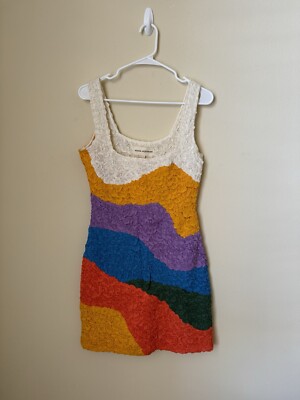 Mara Hoffman New Laura Dress Popcorn Mini Multicolor Medium