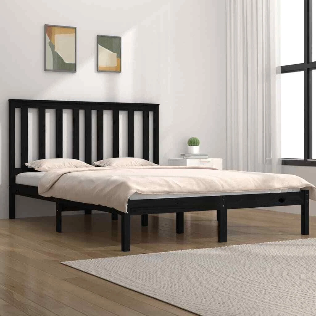 Dark wood 2024 frame bed