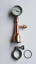 Mini Beer Keg still 2" with thermometer, tri clamp & gasket - 1/2" or 3/4" union