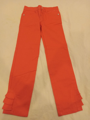 Gymboree Girl's Size 9 Orange Denim Jeans Adjustable Waist Band Girl's