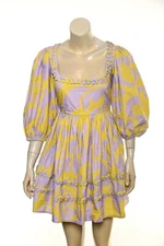 Rhode Resort Daya Printed Dress XS 2 Women's Casual Puff Sleeve Short NEW 40243