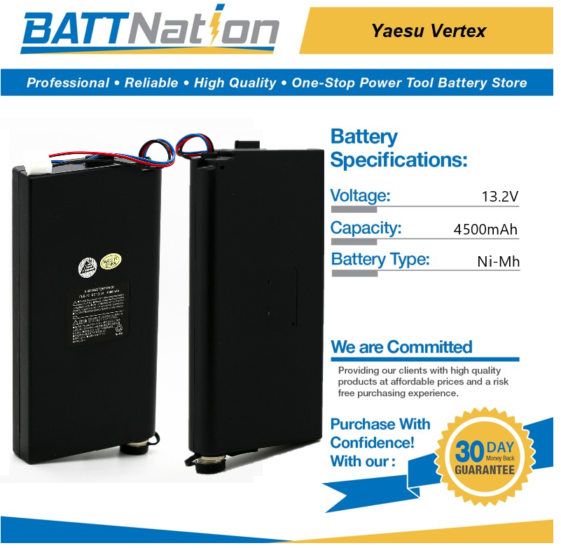 2x 13.2V 4500mAh NiMh Battery for Yaesu Vertex FNB-78 FT-897 FT