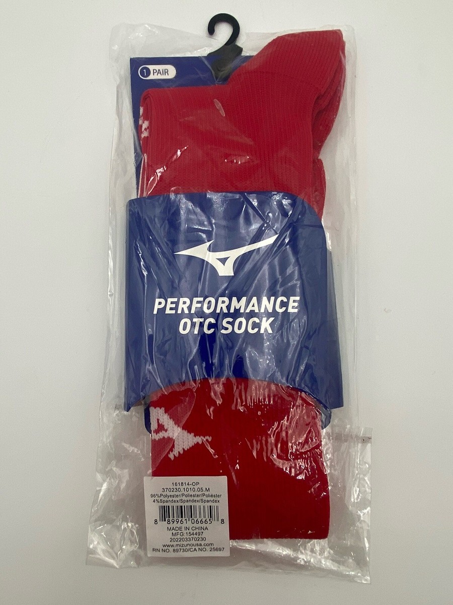 コットン Mizuno Adult Medium (M 6-9 W 6.5-10) Red Performance OTC Athletic