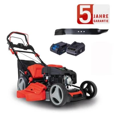 Scheppach Benzin Rasenmäher MS225-53E 7PS mit Antrieb + E-Start 53cm + 2. Messer