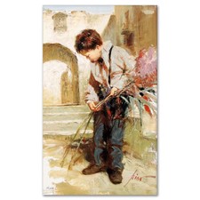 Pino S/N Embell Stretched Canvas Lines in the Sand Handsome boy 26x16 coa 