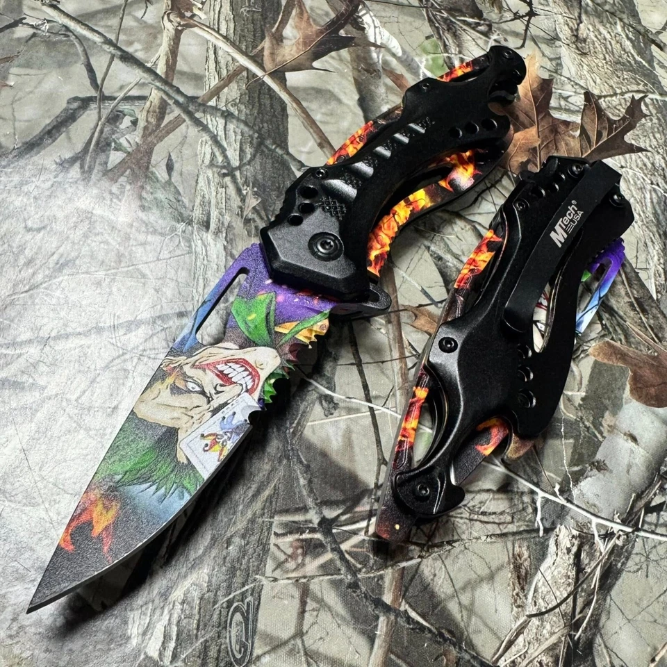 Cuchillo de 8" de caza de bolsillo táctico de rescate Joker animado asistido por resorte M-Tech Foto 4 de 4