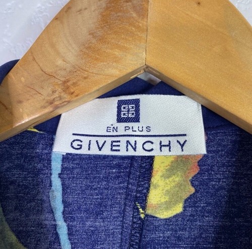 Vintage Givenchy En Plus Women’s Size 10 W Blue Multicolor Floral Print Dress - Picture 4 of 8