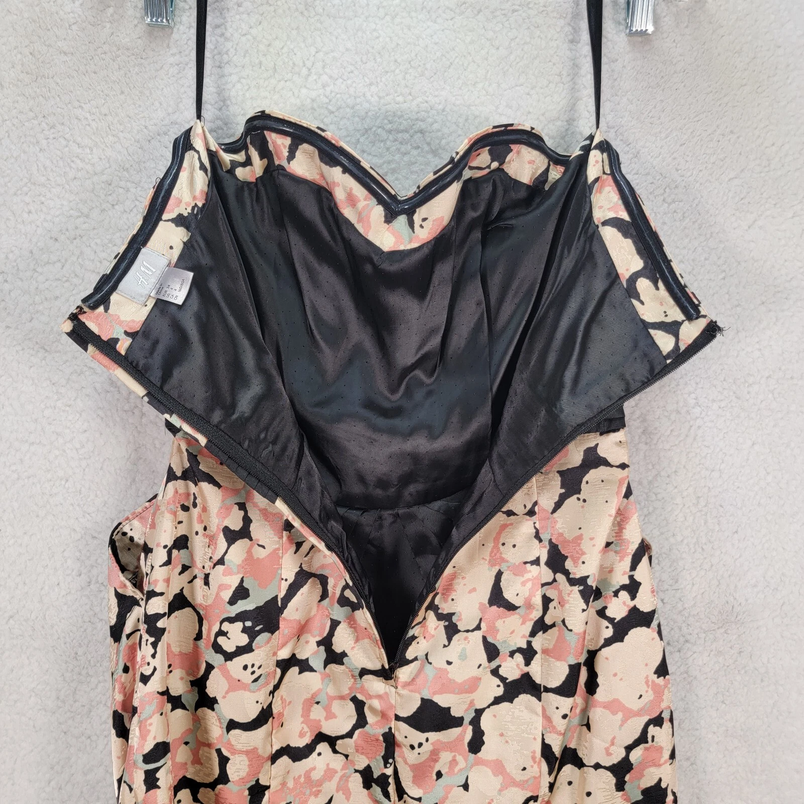 VALENTINO Mini abito donna Y2K rosa Sweetheart senza spalline fiocco pieghe tasche taglia 4