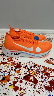 NIKE ZOOM FLY MERCURIAL FLYKNIT OFF WHITE SZ 10 AO2115-800 VIRGIL ABLOH 