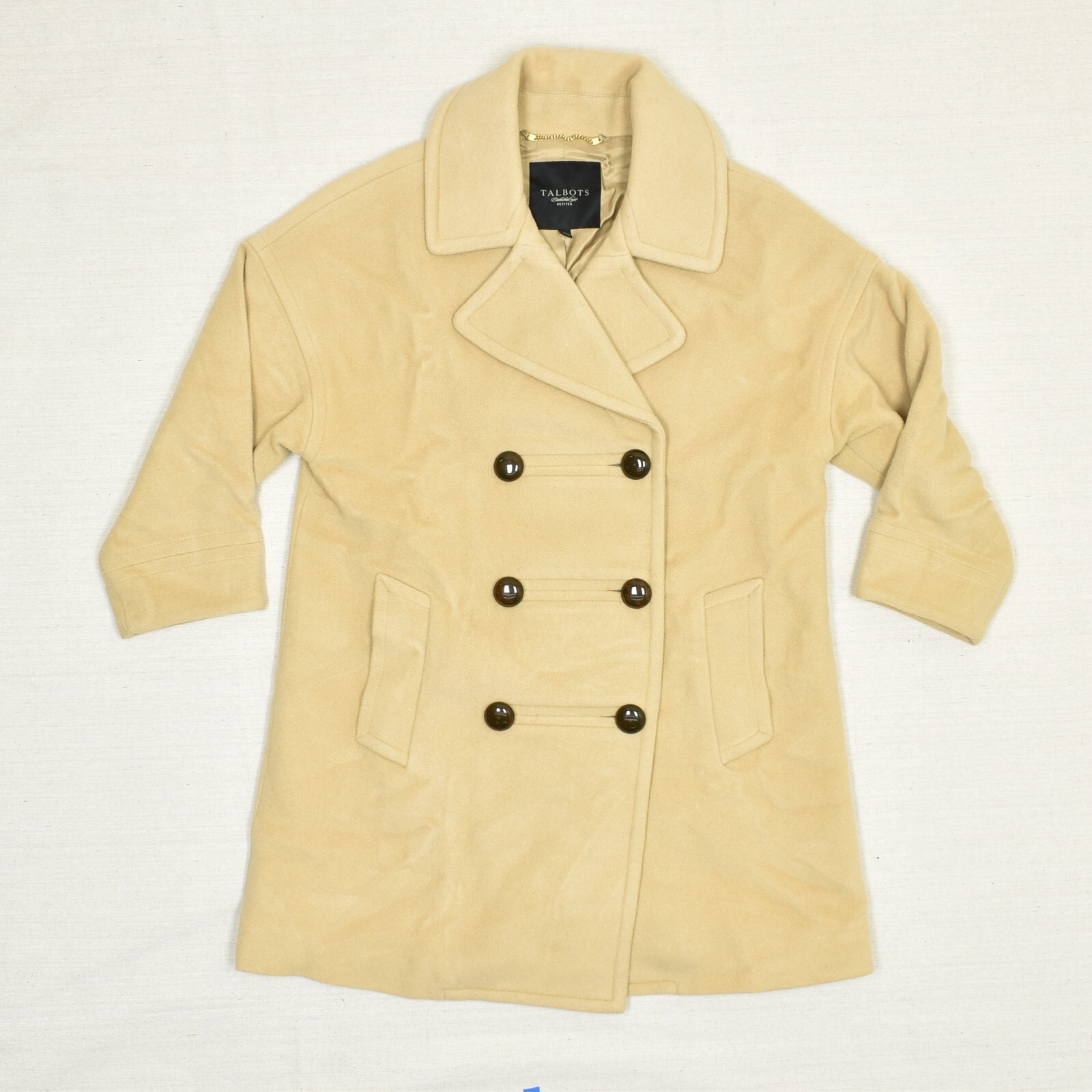 Talbots Women Button Pea Coat Solid Pockets Wool … - image 1