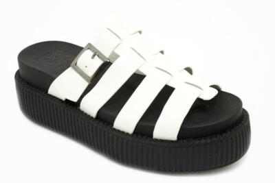 T.U.K. V9055L TUK Viva Round Toe Creeper Style Sandal White