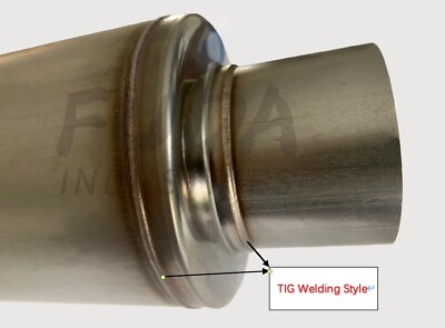 Pair Of 2.5'' In/Out Exhaust Muffler 4.5" Round Body Moderate Sound - Foto 7