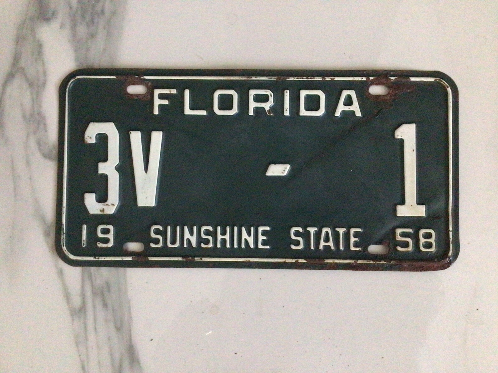 Florida License Plate 1958 Hillsborough County 3V1 eBay