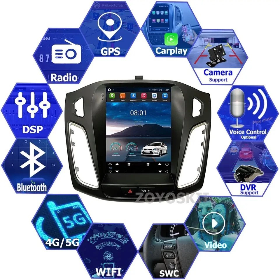 Ford Focus мультимедиа 2013-2016 Ford Focus Android мультимедиа стиль Tesla. - Изображение 3 из 4