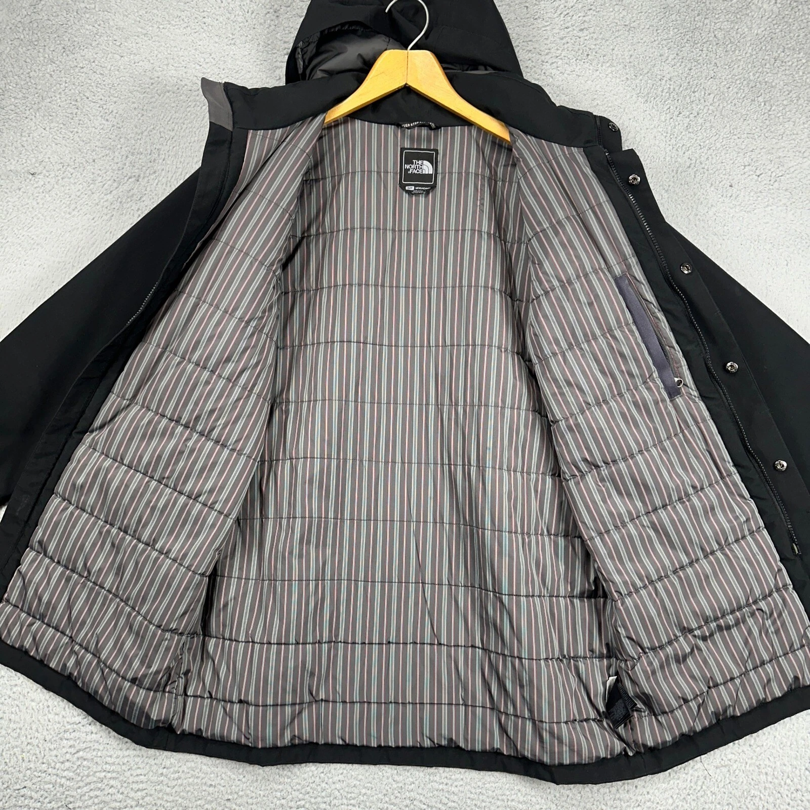 north-face hyvent primaloft hooded flap pocket jacket