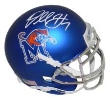 DARRELL HENDERSON JR SIGNED AUTOGRAPHED MEMPHIS TIGERS BLUE MINI HELMET BECKETT