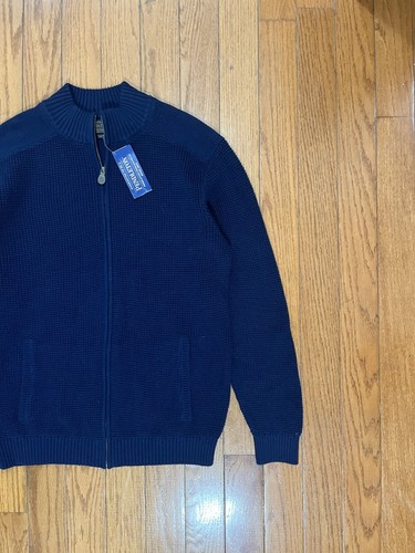 Pendleton Full Zip Cardigan Waffle Knit L Navy Blue NEW with Tags (148USD) - Picture 2 of 8
