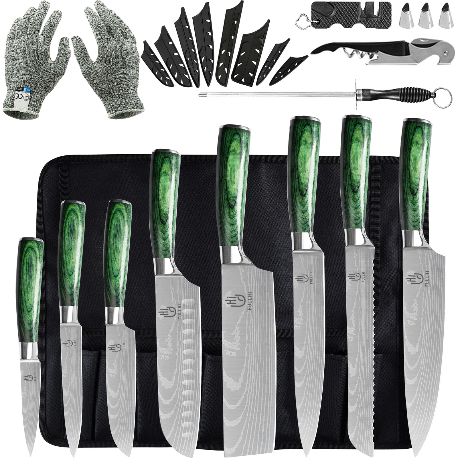 Knife Set, 14pcs Japanese Knife Set, Premium German Stainless Steel Kitchen K...-image