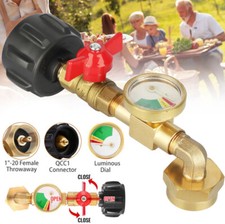 1Lb To 20Lb Tank Propane Refill Adapter With Gauge And ON-Off Control Valve USA