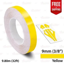 YELLOW 3/8" 9mm Roll PIN STRIPE Car Striping Trim Line TAPE Decal Vinyl Sticker