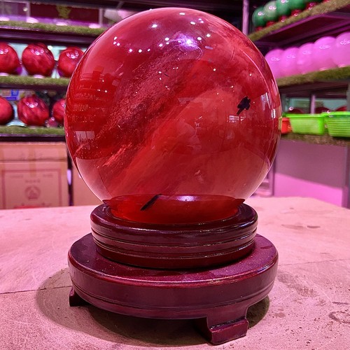 7.6LB Natural Red melting stone crystal Ball Quartz Crystal Sphere Reiki - 第 2/22 張圖片